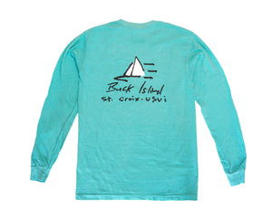 Buck Island Sailboat Long Sleeve T-Shirt